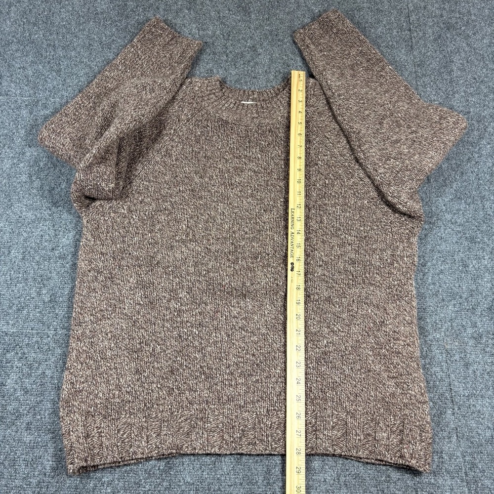 Blarney Woollen Mills Fisherman Donegal Fleck Wool Silk Crewneck Sweater M Brown - Picture 7 of 9
